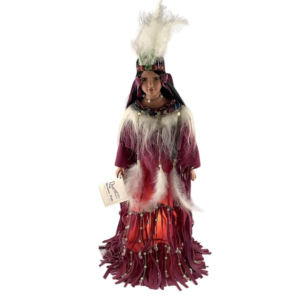 NWT VTG Duck House Heirloom Dolls Night Light Lamp - AMADARY 18" Native American - Picture 1 of 10